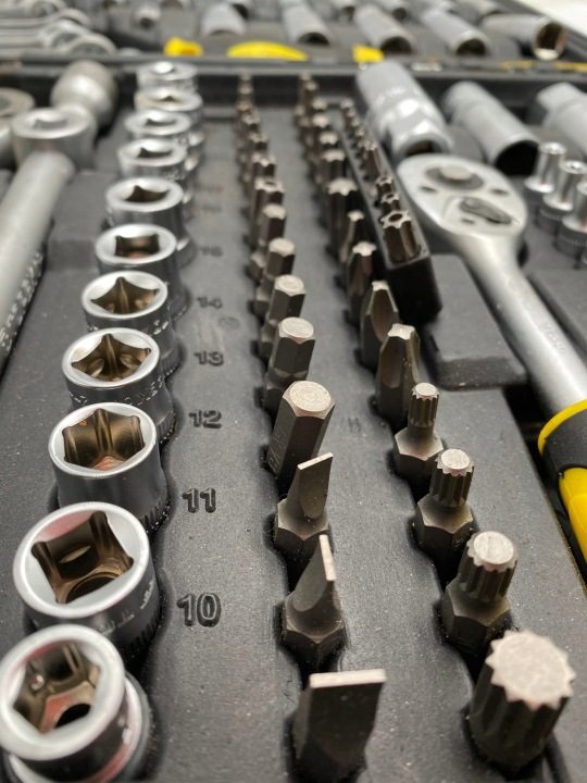 КОМПЛЕКТ ТОРЦЕВЫХ ГОЛОВОК БОЛЬШОЙ 219 шт. 1/2" 3/8" 1/4" СТАЛЬ CR-V КЕЙС TOPEX, фото 8