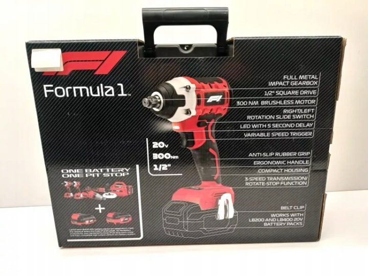 Ударный гайковерт для колес FORMULA 1 + насадки IW300 300 Н·м 20 В Бесщеточный, фото 1