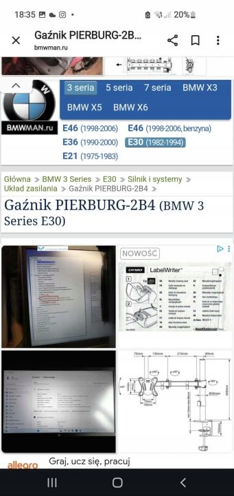 КАРБЮРАТОР PIERBURG 2B4 BMW 3 E30, фото 4
