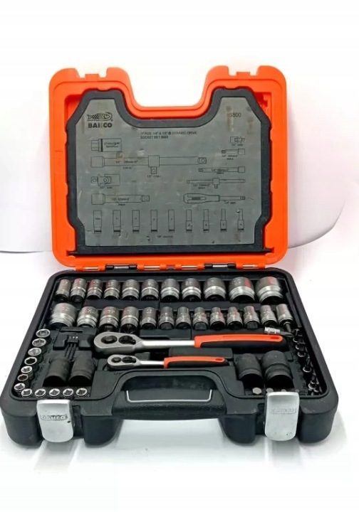 Торцевой ключ Bahco 108 шт. 1/4'' и 1/2'' в кейсе, фото 4