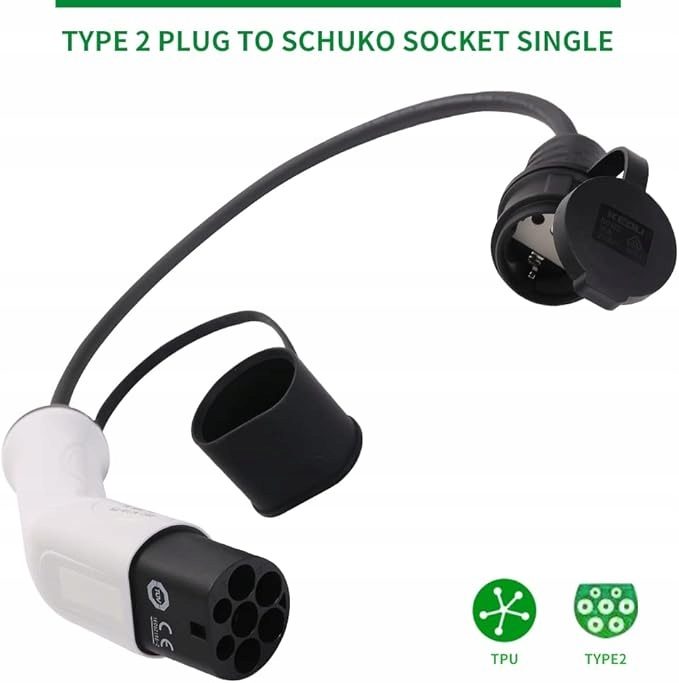 Адаптер Тип 2 для Schuko Электрический разъем ładujący 3.5 кВт 0.5 м IEC 62196, фото 6