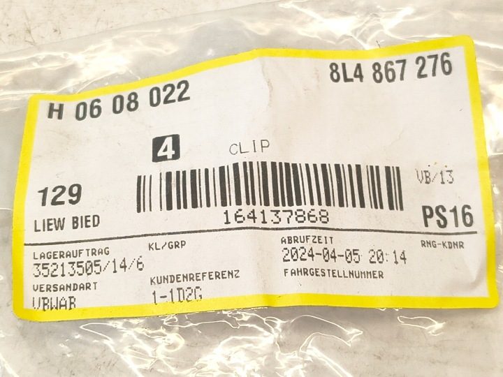 КЛИПСЫ КРЕПЛЕНИЯ ОБИВКИ AUDI VOLKSWAGEN SKODA SEAT 8L4867276, фото 5